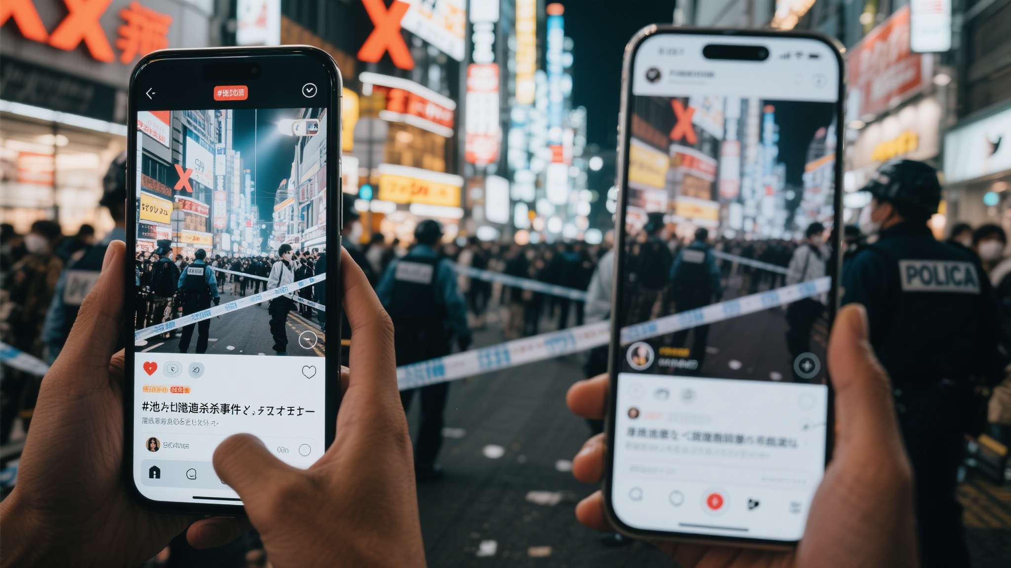 信息扩散速度极快：事件发生后，目击者的短视频和图片在X（原推特）等平台上迅速传播